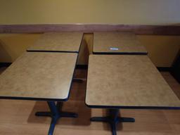 (4) TWO SEAT PEDESTAL TABLES