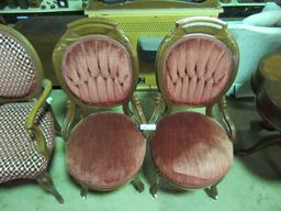 2 UPHOLSTERED VICTORIAN STYLE CHAIRS