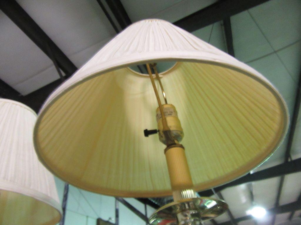 PAIR OF GOLD COLORED TABLE LAMPS