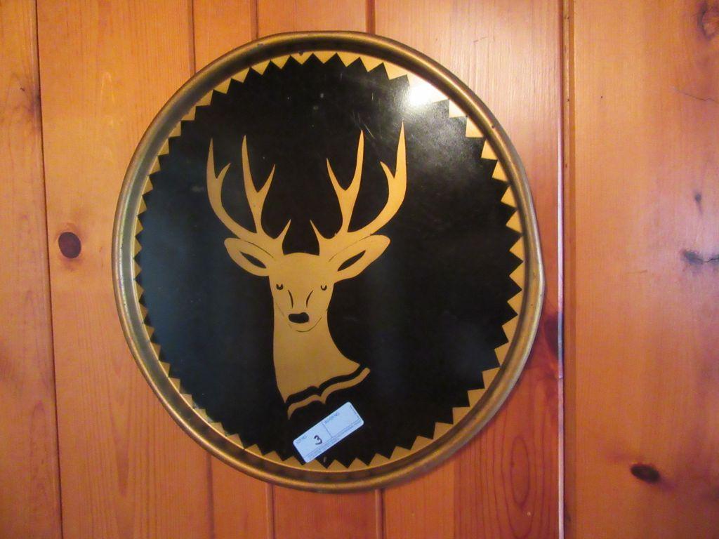 DEER MOTIF METAL TRAY