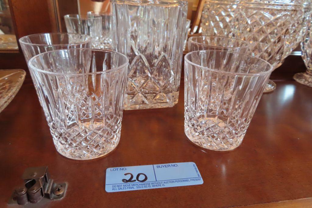 BLOCK CRYSTAL DECANTER WITH TUMBLERS