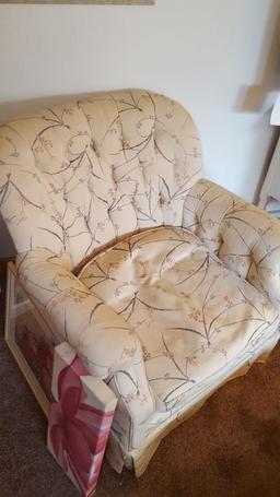 PAIR OF FABRIC COVERED CHAIRS