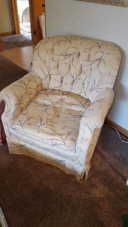 PAIR OF FABRIC COVERED CHAIRS