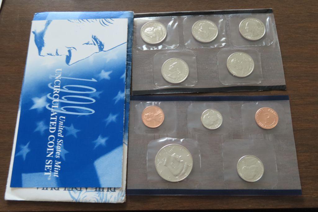 1999 UNITED STATES MINT UNCIRCULATED COIN SET. PHILADELPHIA. 50 STATE QUART