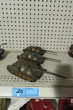 3 METAL TOY TANKS