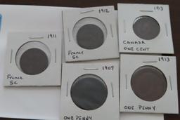 FOREIGN COINS. FRANCE, CANADA, ETC