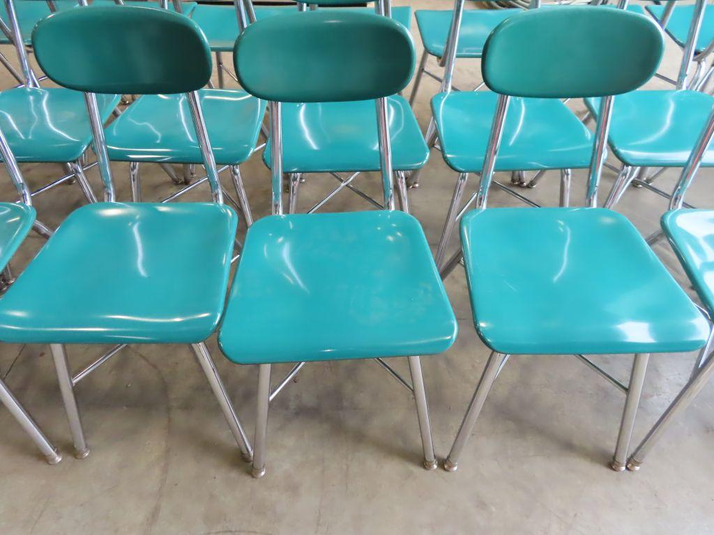 LOT OF 12 GREEN DESK CHAIRS