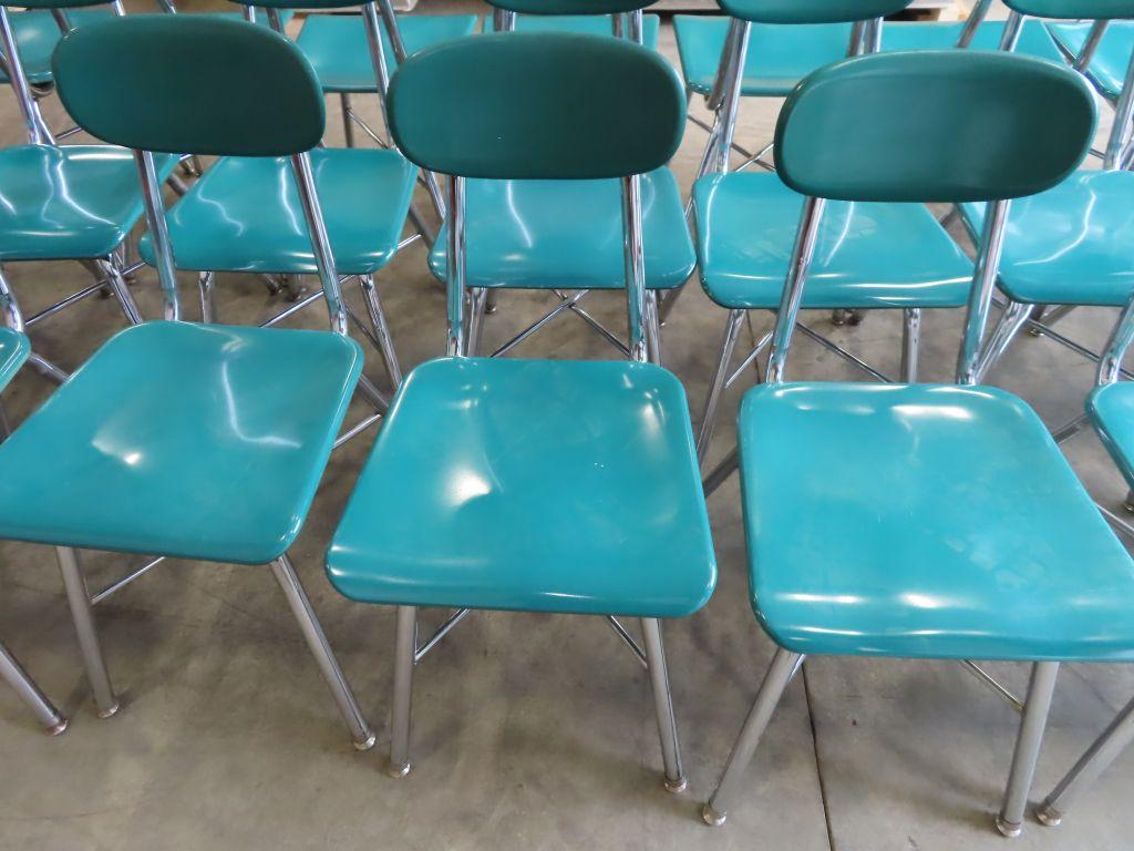 LOT OF 12 GREEN DESK CHAIRS