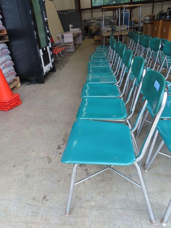 LOT OF 12 GREEN DESK CHAIRS