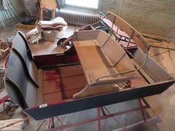 antique wooden and metal sleigh approximately 7 foot long