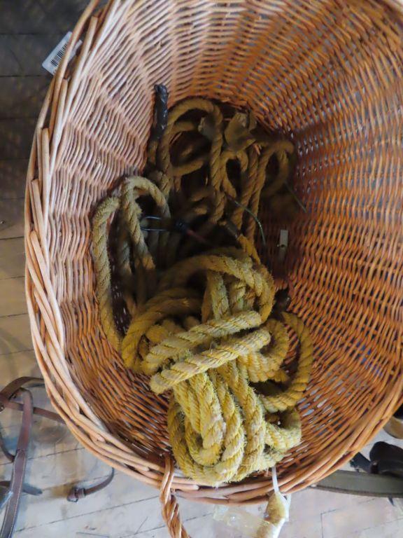 variety of horse tack including ropes. leads and Etc