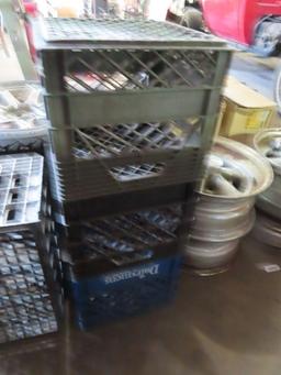 lot of plastic crates