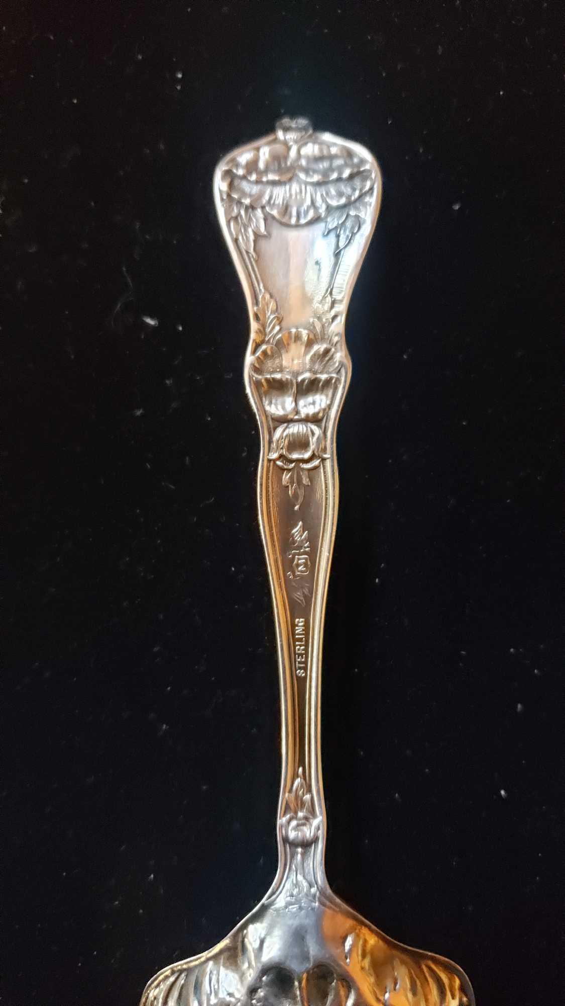 Sterling floral spoon monogrammed M