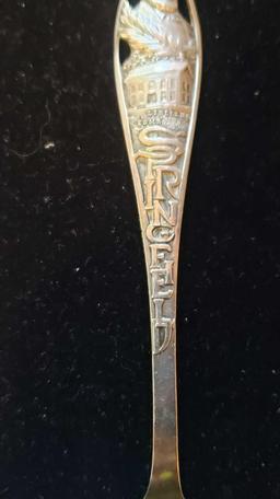 Sterling souvenir spoon Lincoln's home Springfield