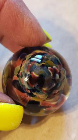 handmade multi color honey comb like marble 1 3/8 in