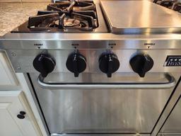 Five Star commercial stainless steel 6 burner gas stove...with double convection oven, double