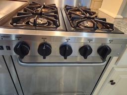 Five Star commercial stainless steel 6 burner gas stove...with double convection oven, double