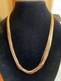 Liquid sterling necklace two tone.