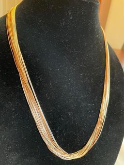 Liquid sterling necklace two tone.