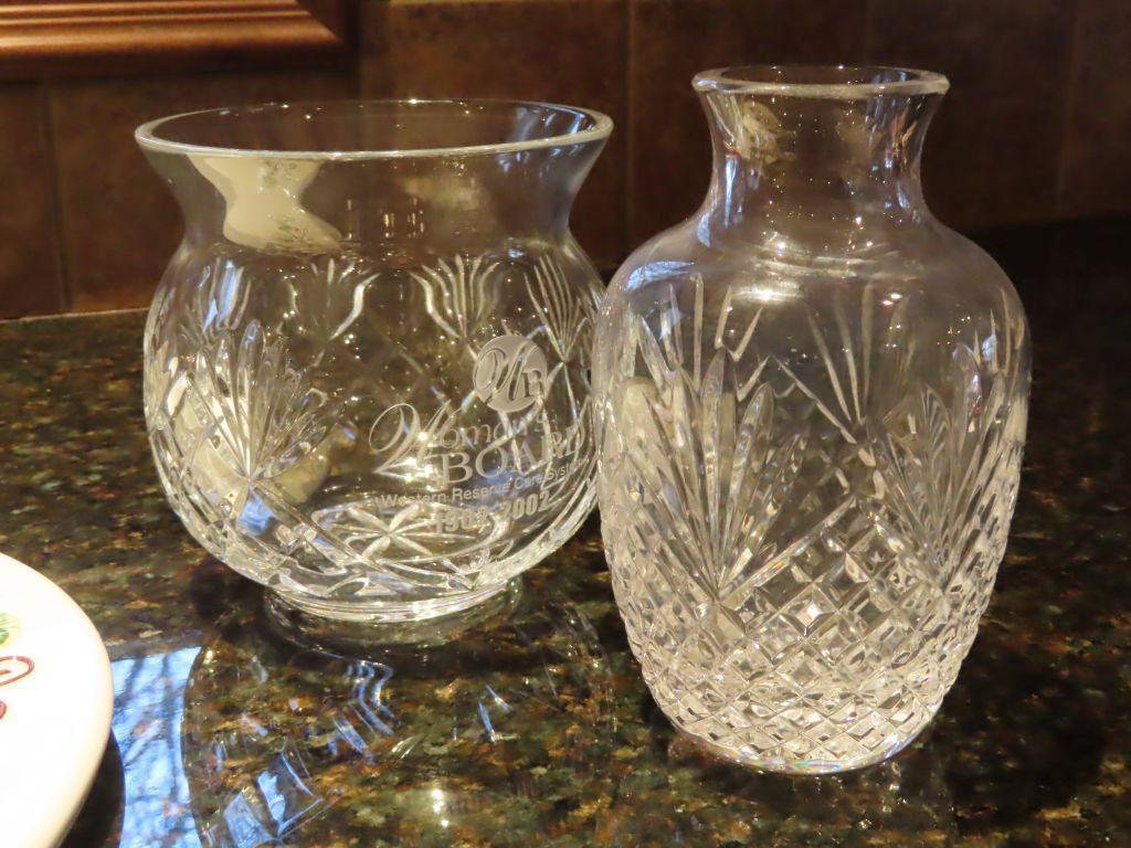 lot of two Waterford style vases