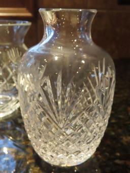 lot of two Waterford style vases