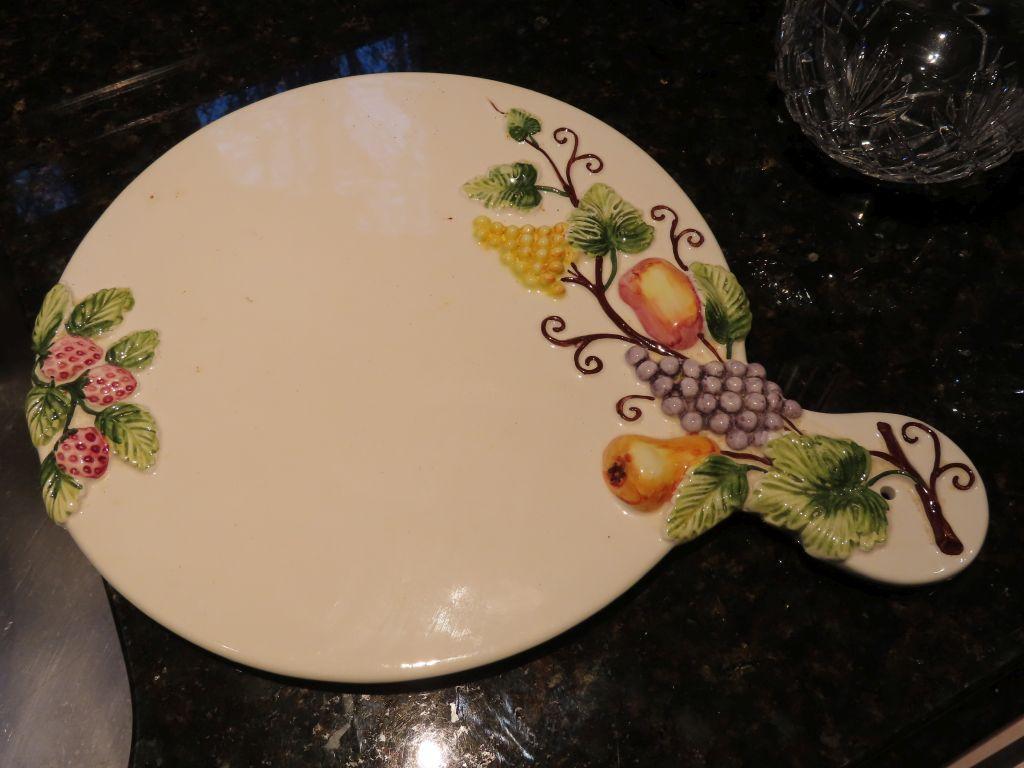 Shafford Italy ceramic hot plate. ceramic cow creamer.