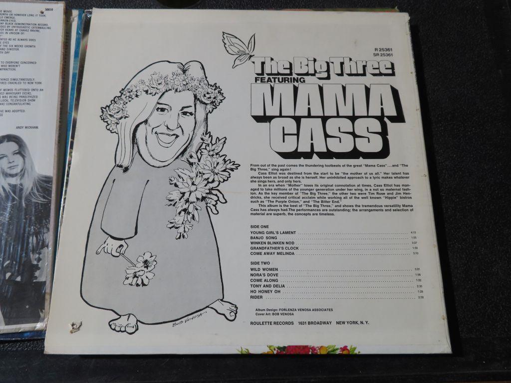 (6) The Mamas & The Papas, Mama Cass, and Dave Mason and Cass Elliott 33 record albums