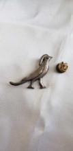 Bird pin marked Mexico. silver and gold filled tie tack.