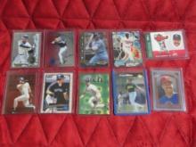 Lot of 10 baseball cards in hard plastic cases