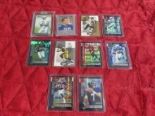 Lot of 10 football cards including Topps Chrome refractor cards