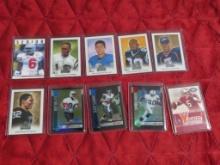 Lot of 10 assorted football cards in hard plastic cases including refractor cards