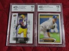 Lot of two BCC G graded cards baseball and football. 2012 and 2014
