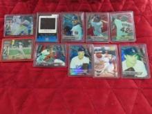 Lot of 10 baseball cards in hard plastic cases