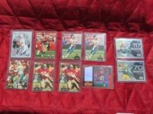 Lot of 10 assorted football cards including Dan Marino, Joe Montana and Brett Favre