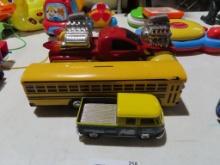 School Bus bank, delivery services truck, and battery powered truck