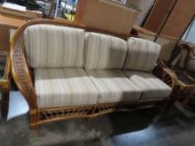 Rattan and wicker sofa with coffee table