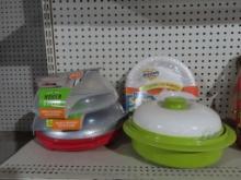 Hover covers, paper plates and microwave oven cooker