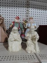 Ceramic Nativity figurines and Santa Claus figurines