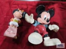 Disney Mickey Mouse and Minnie Mouse hard rubber toys