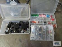 LOT OF AUTOMOTIVE FUSES, RELAYS AND OTHER ELECTRICAL ITEMS