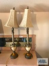 PAIR OF MODERN CANDLESTICK LAMPS