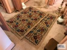 PAIR OF FLORAL THROW RUGS
