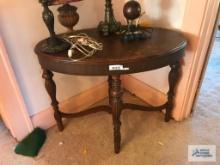ANTIQUE OVAL WALNUT STAND