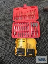 Lot of drill bits with cases
