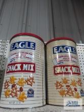 Lot of two Eagle snack mix tins