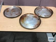 (10) PIZZA DISK PANS, APPROXIMATELY 12"