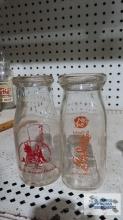 Klein's small milk bottle and Ausable Dairy Corporation small milk bottle