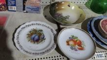 Hand painted bowl and plates