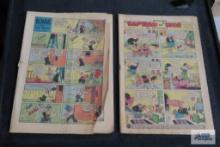 Blondie comic book and the Captain and the Kids comic book, 1944, both have no covers