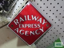 Antique Railway Express Agency porcelain on metal sign
